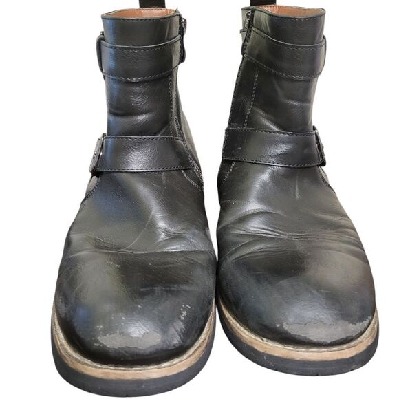 Polar Fox Wyatt Men's Boots Black Zipper Buckle Motorcycle MPX608005 , Size 8 - Picture 6 of 15